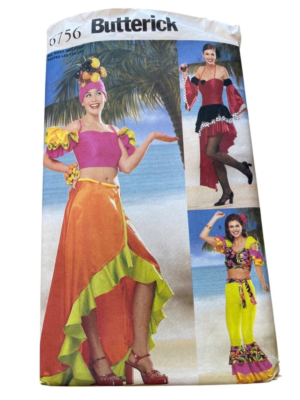 Butterick 6756 Sewing Pattern One Size Top Chiquita Flamenco Dancer CUT